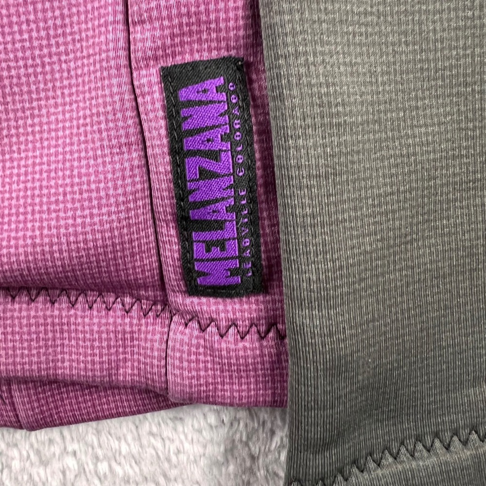 Melanzana Full Zip Grid Fleece Hoodie Purple Olive Womens S READ - Picture 8 of 12